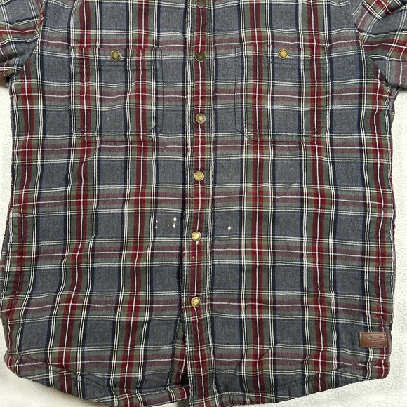 LL Bean Sherpa Lined Scotch Plaid Shirt Jacket Men's S Shacket Slightly Fitted - Picture 3 of 7